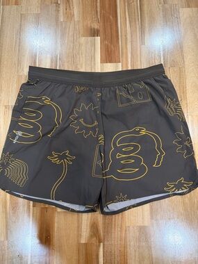 Roark "Run Amok" Brown Shorts with Yellow Drawcord